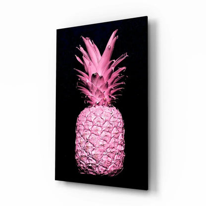 Pink Pineapple Glass Wall Art - LUXARTDECO