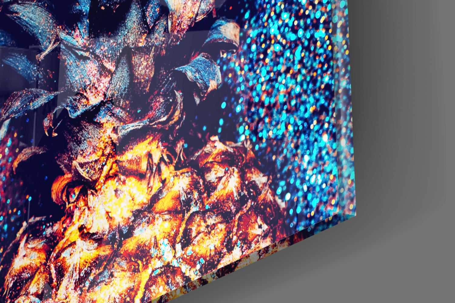 Colored Pineapple Glass Wall Art