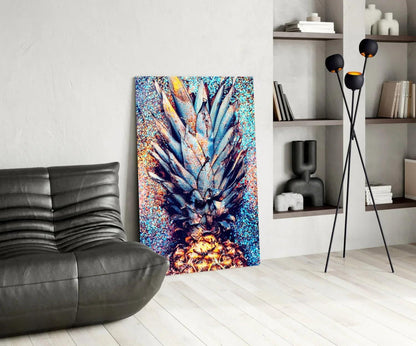 Colored Pineapple Glass Wall Art - LUXARTDECO