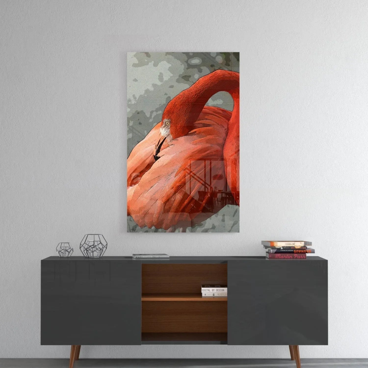 Flamingo Glass Wall Art - LUXARTDECO