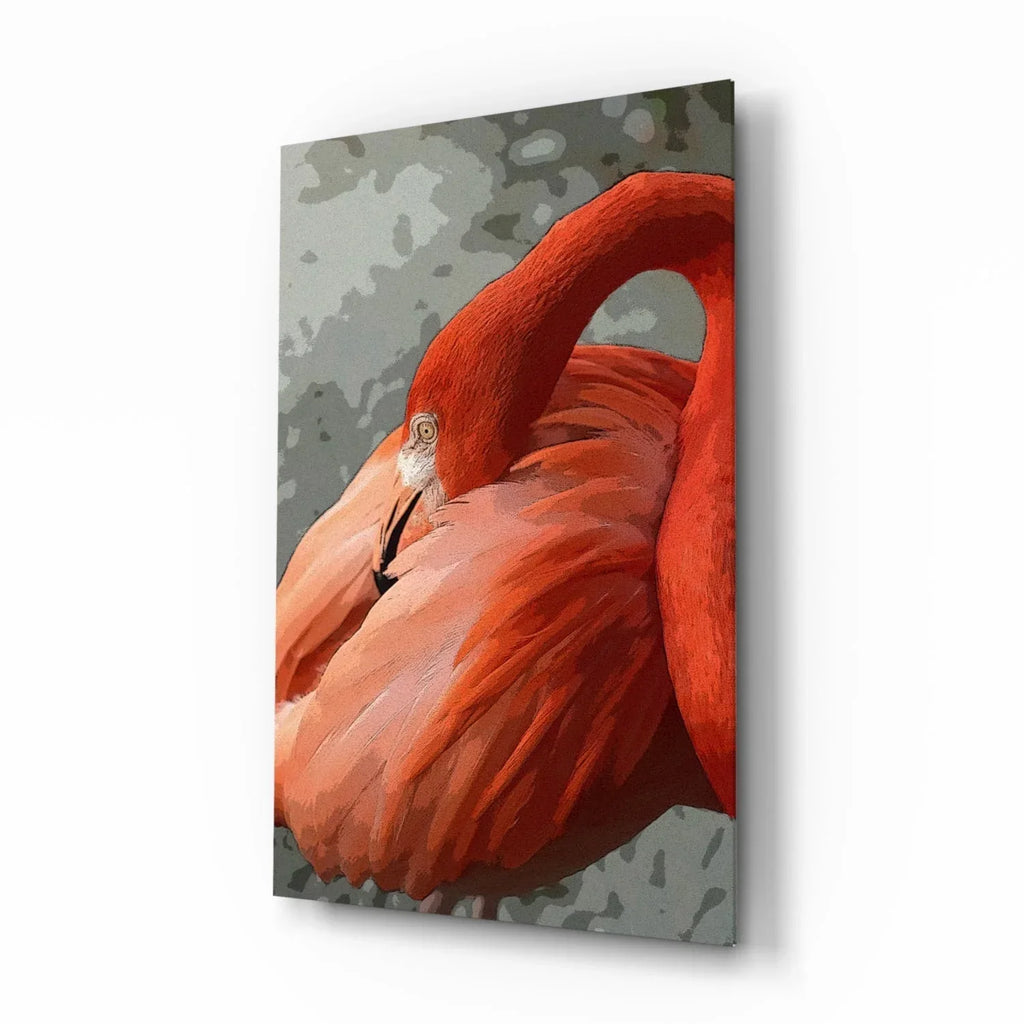 Flamingo Glass Wall Art - LUXARTDECO