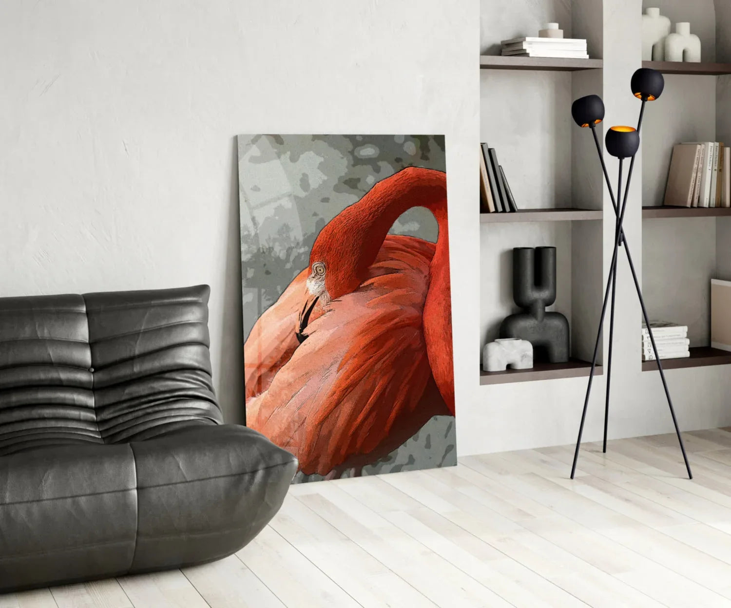 Flamingo Glass Wall Art - LUXARTDECO