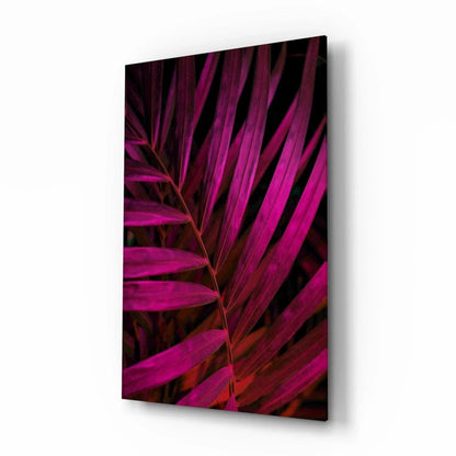 Purple Leaf Glass Wall Art - LUXARTDECO