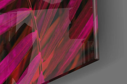 Purple Leaf Glass Wall Art - LUXARTDECO
