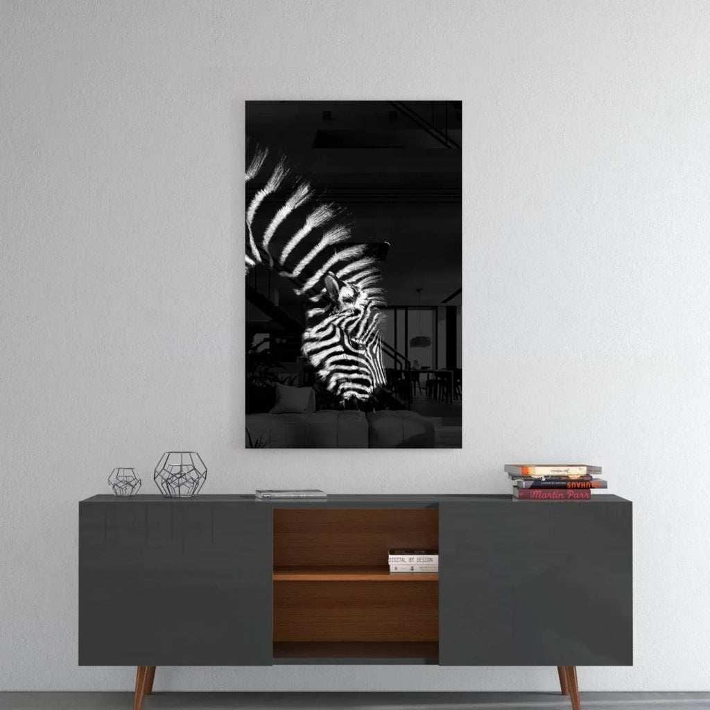 Zebra Glass Wall Art - LUXARTDECO
