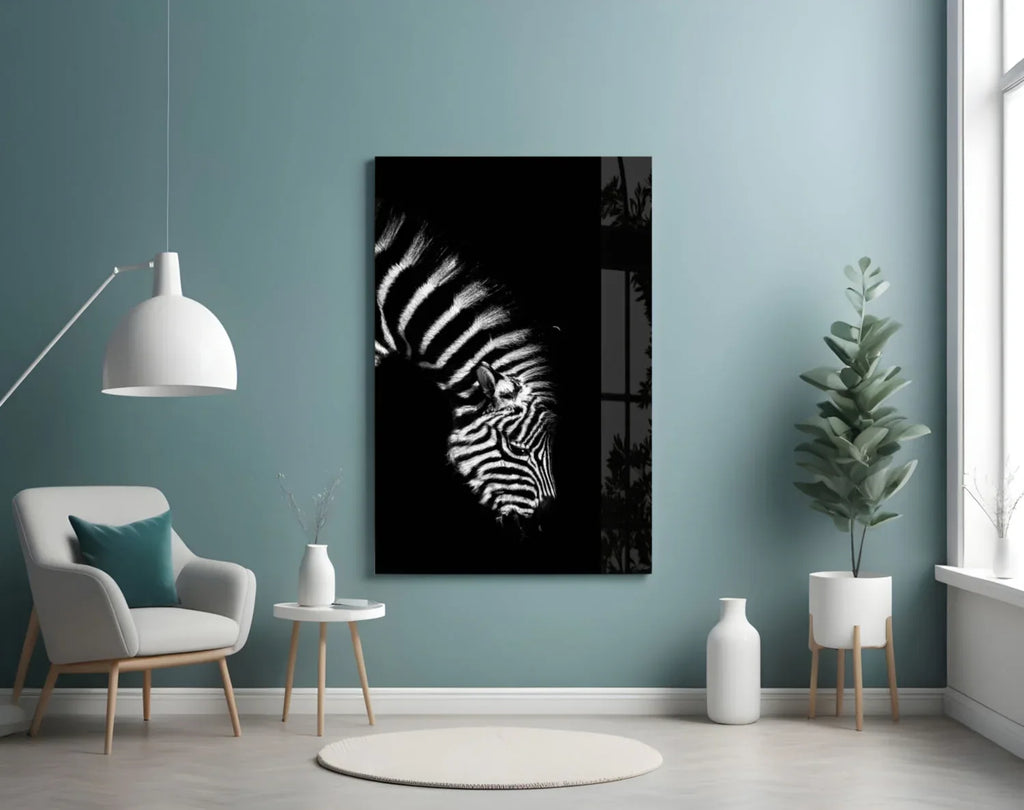 Zebra Glass Wall Art - LUXARTDECO