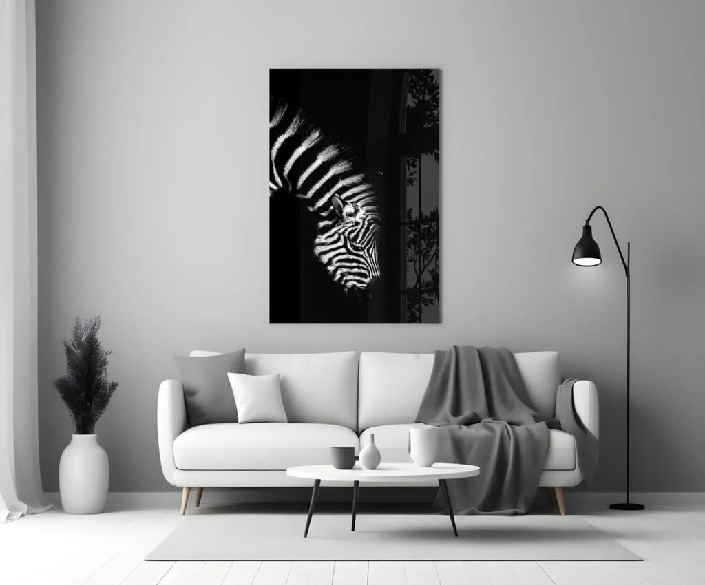 Zebra Glass Wall Art - LUXARTDECO