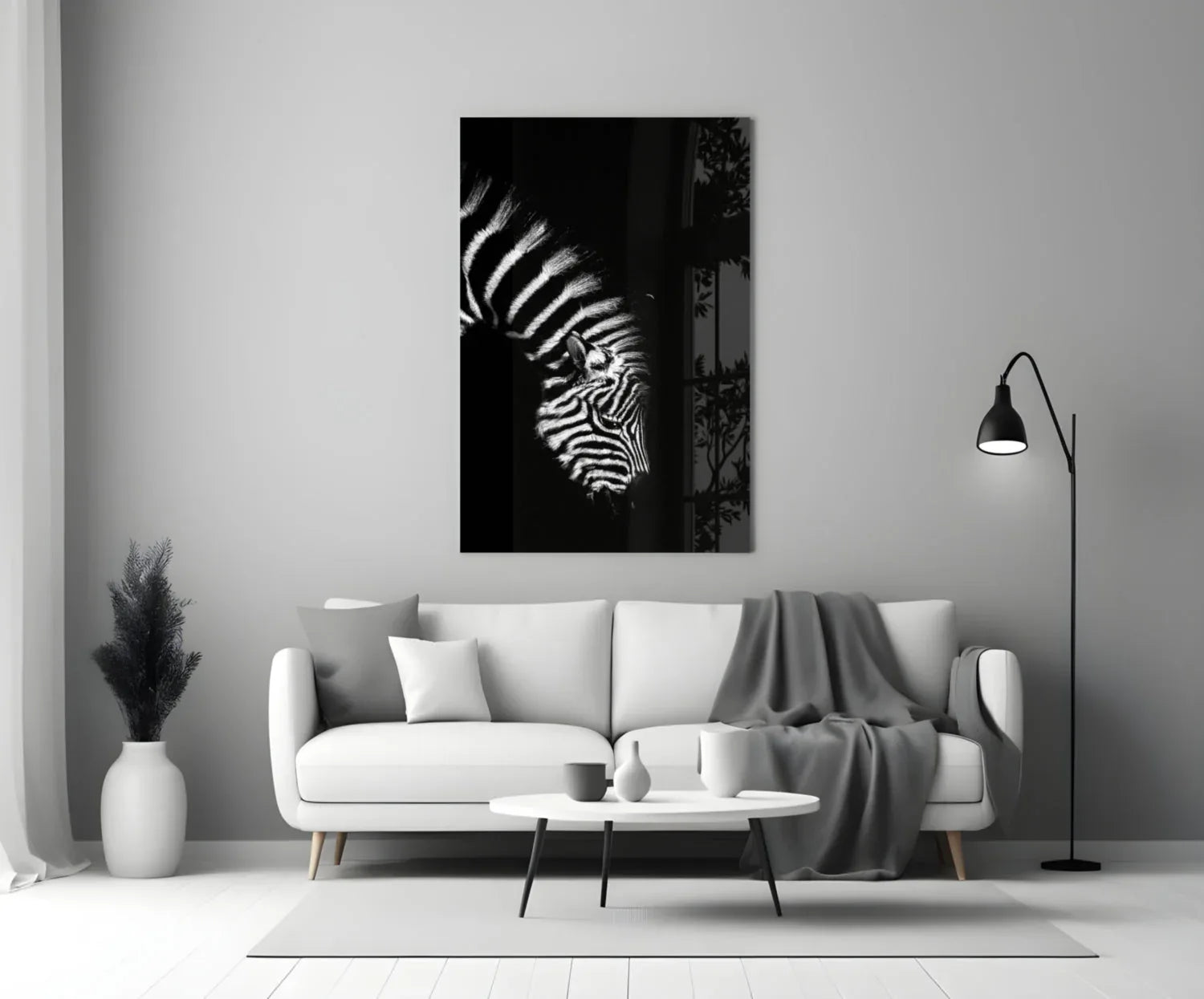 Zebra Glass Wall Art - LUXARTDECO