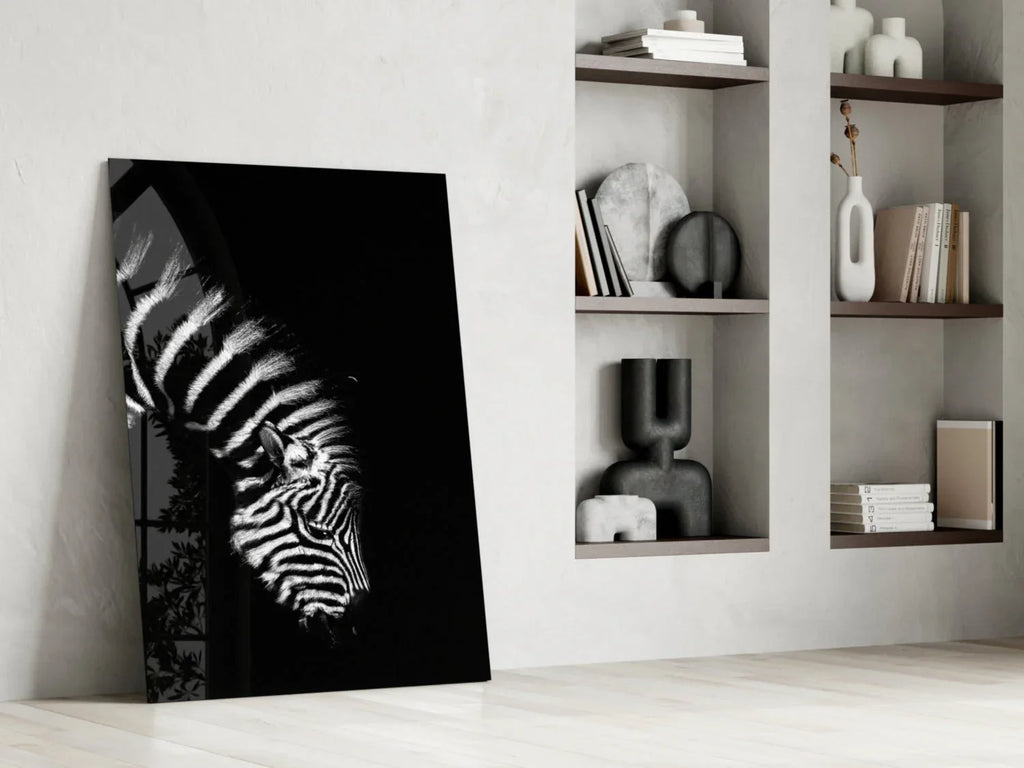 Zebra Glass Wall Art - LUXARTDECO
