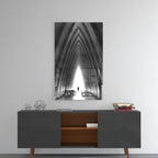 Gray City Landscape Glass Wall Art - LUXARTDECO