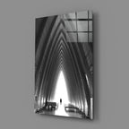 Gray City Landscape Glass Wall Art - LUXARTDECO