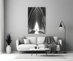 Gray City Landscape Glass Wall Art - LUXARTDECO
