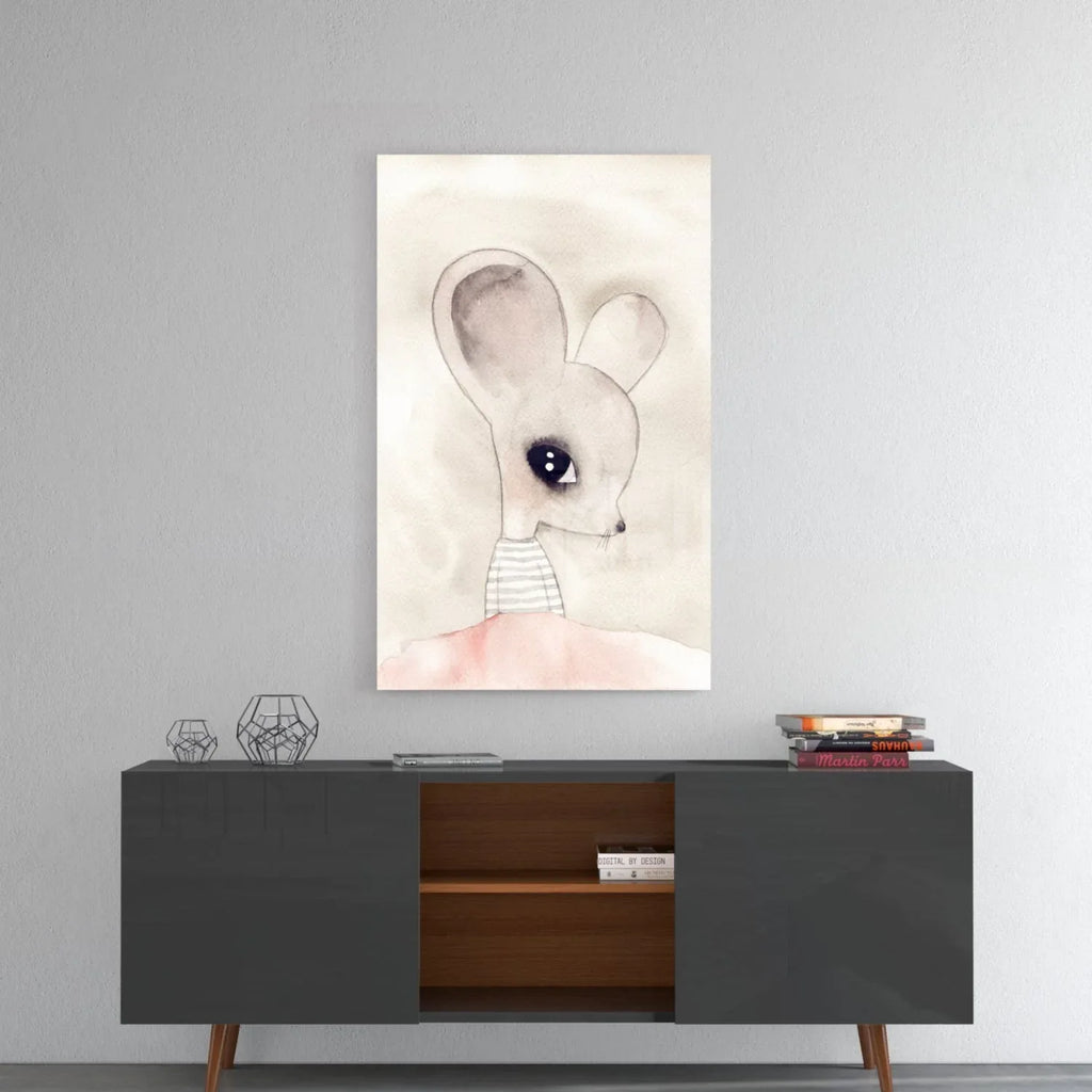 Cute Mouse Glass Wall Art - LUXARTDECO
