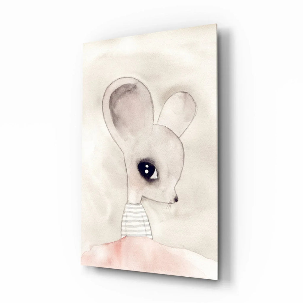 Cute Mouse Glass Wall Art - LUXARTDECO