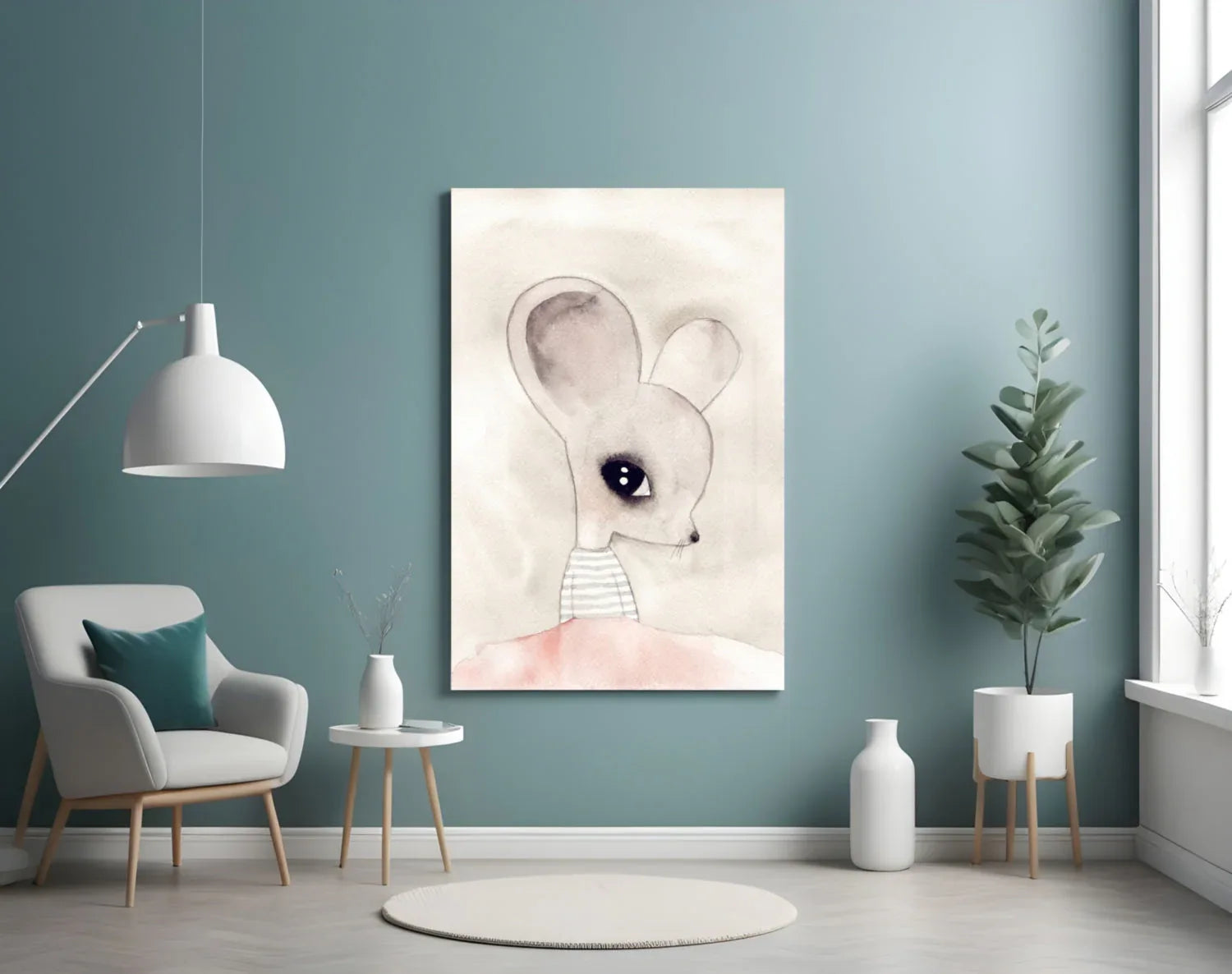 Cute Mouse Glass Wall Art - LUXARTDECO