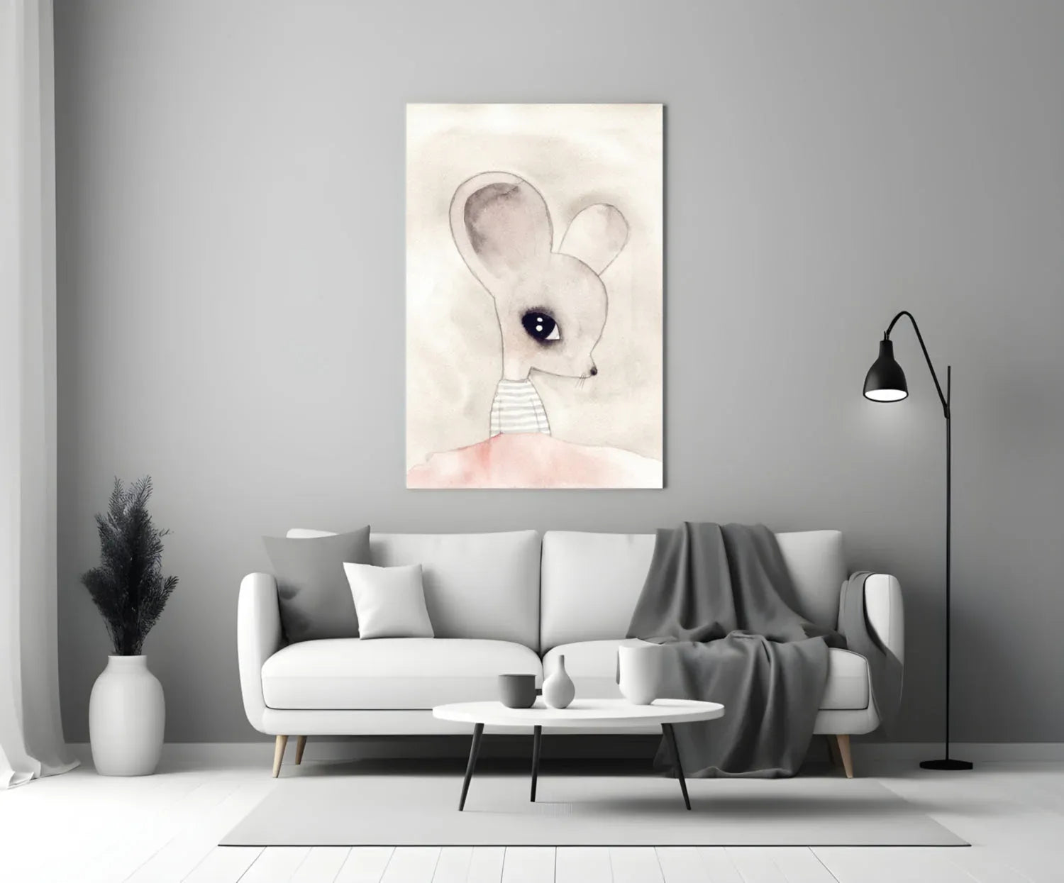 Cute Mouse Glass Wall Art - LUXARTDECO
