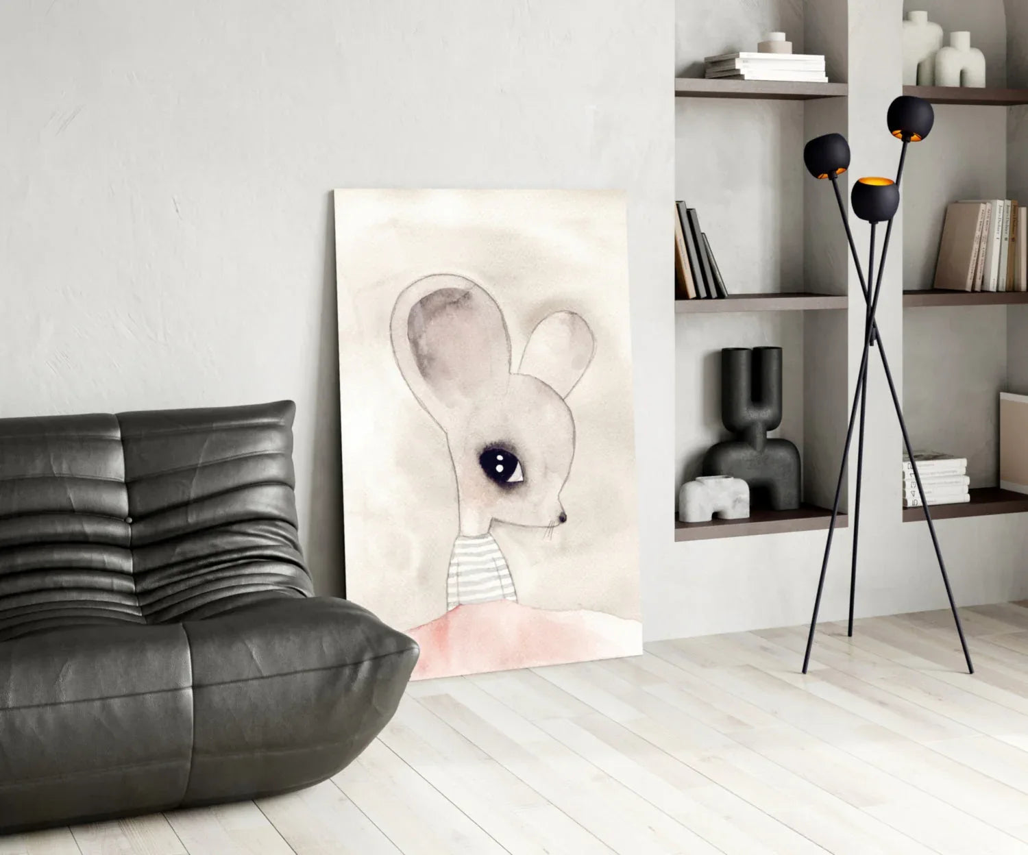 Cute Mouse Glass Wall Art - LUXARTDECO