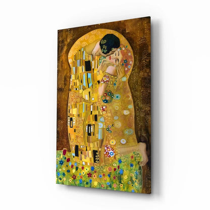 Gustav Klimt "The Kiss" Glass Wall Art - LUXARTDECO