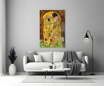 Gustav Klimt "The Kiss" Glass Wall Art - LUXARTDECO