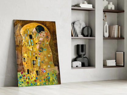 Gustav Klimt "The Kiss" Glass Wall Art - LUXARTDECO