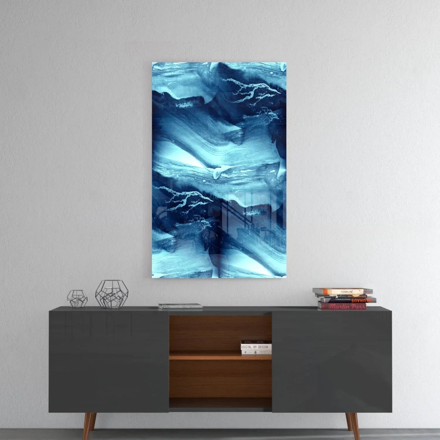 Blue Serenity Glass Wall Art - LUXARTDECO