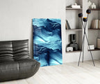 Blue Serenity Glass Wall Art - LUXARTDECO