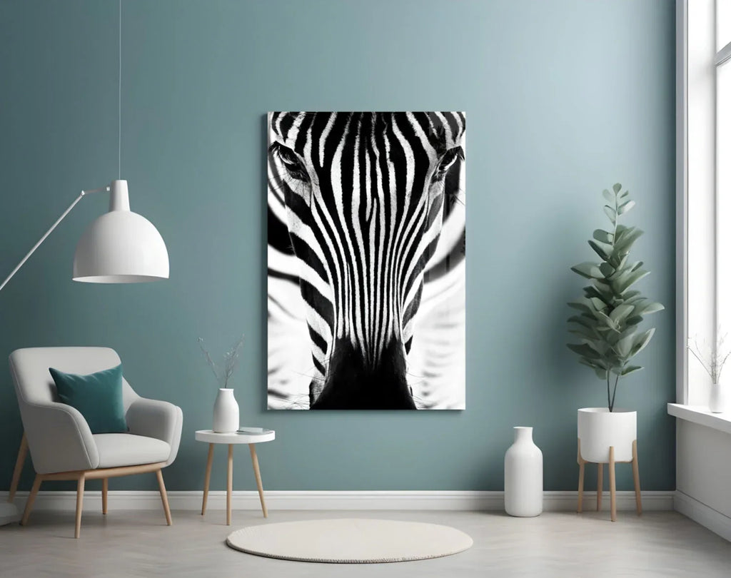 Zebra Glass Wall Art - LUXARTDECO