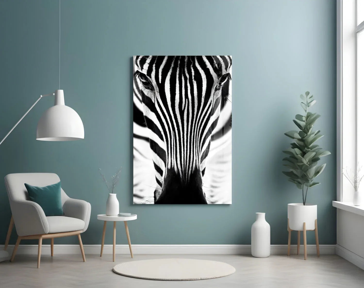 Zebra Glass Wall Art - LUXARTDECO