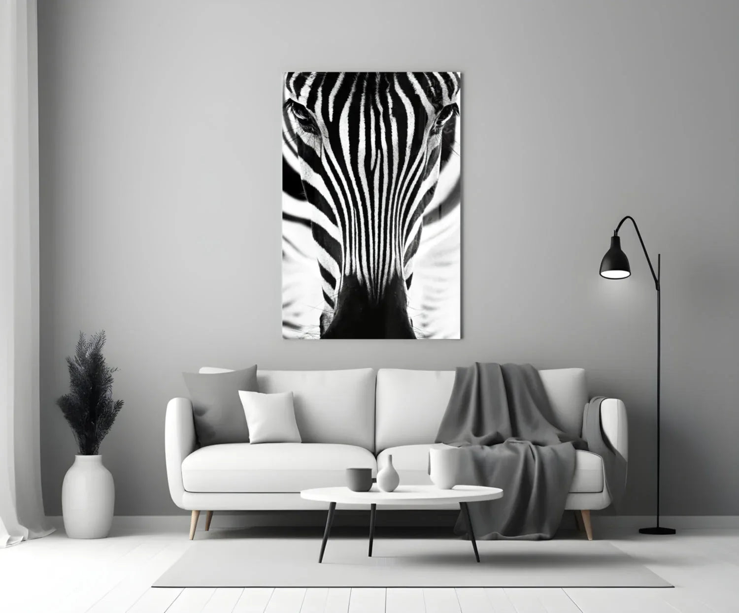 Zebra Glass Wall Art - LUXARTDECO