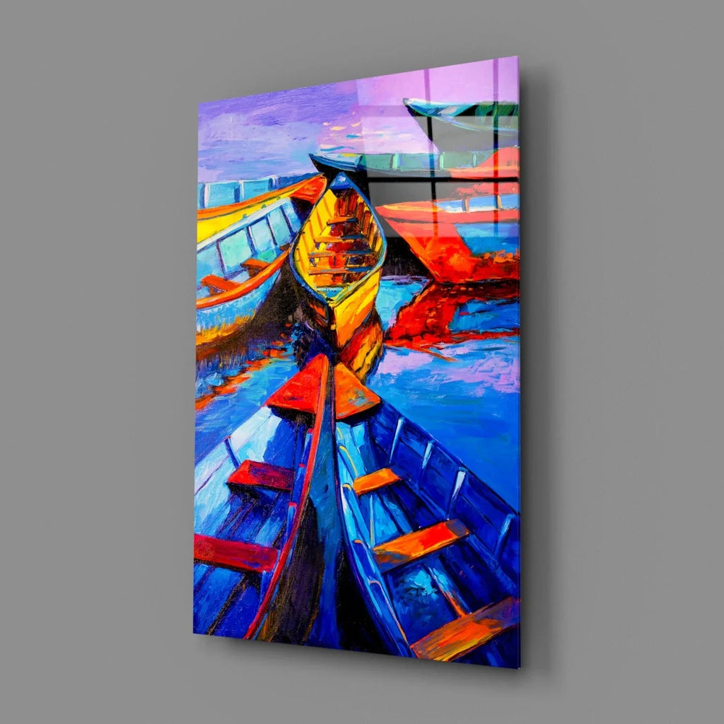 Boats Glass Wall Art - LUXARTDECO