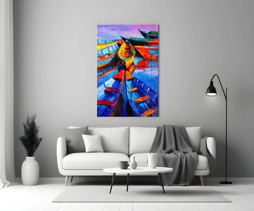 Boats Glass Wall Art - LUXARTDECO