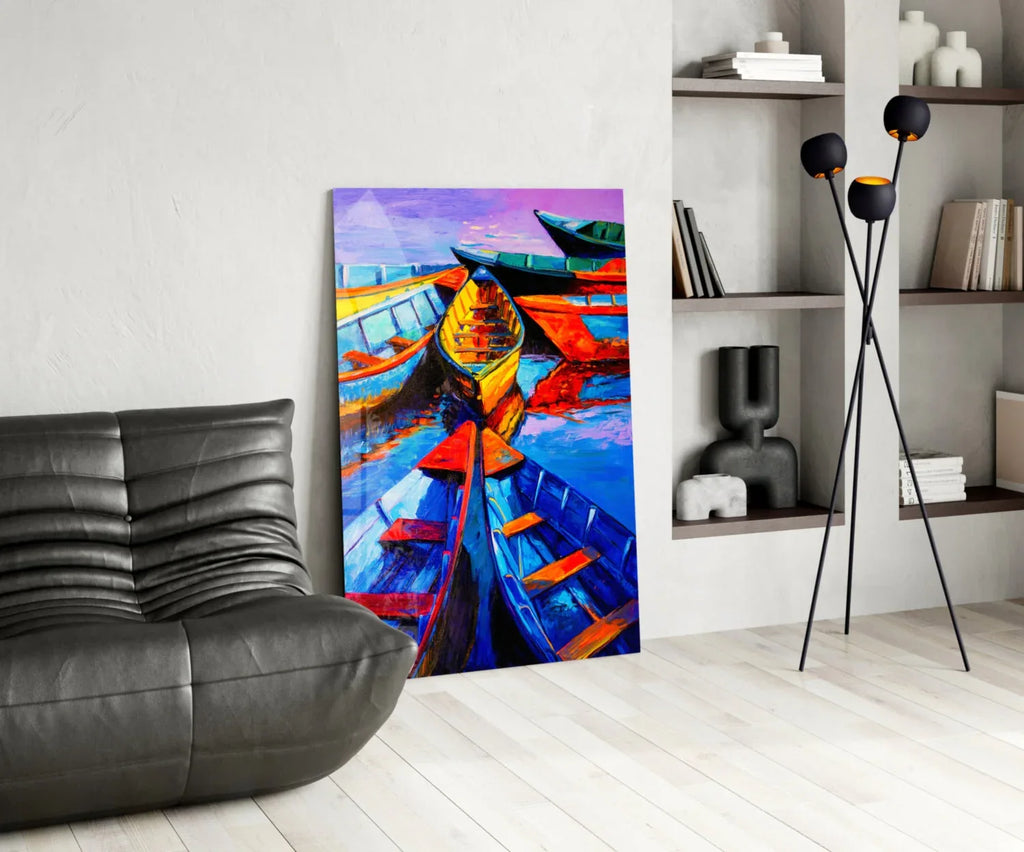 Boats Glass Wall Art - LUXARTDECO