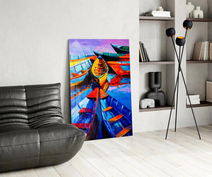 Boats Glass Wall Art - LUXARTDECO
