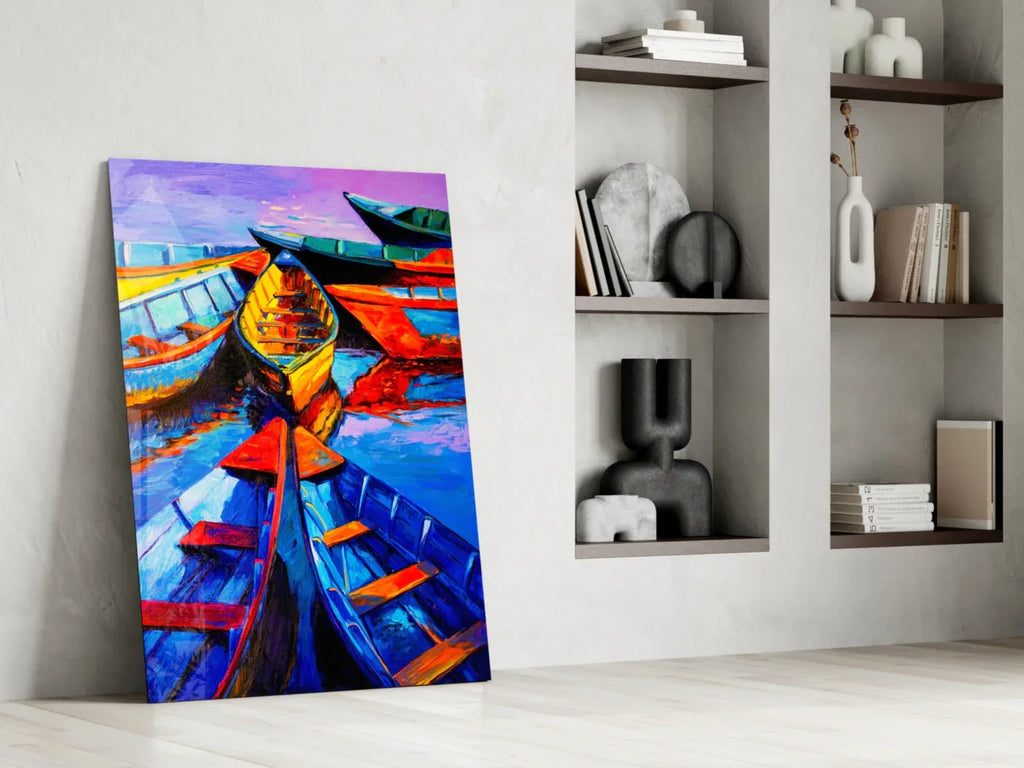 Boats Glass Wall Art - LUXARTDECO