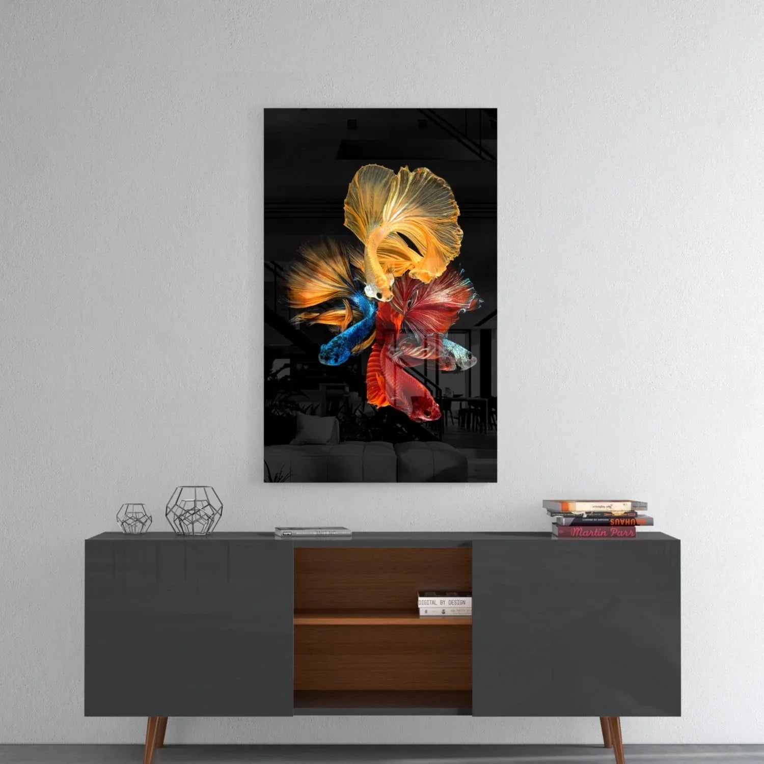 Betta's Dance Glass Wall Art - LUXARTDECO