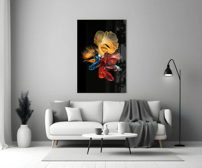 Betta's Dance Glass Wall Art - LUXARTDECO
