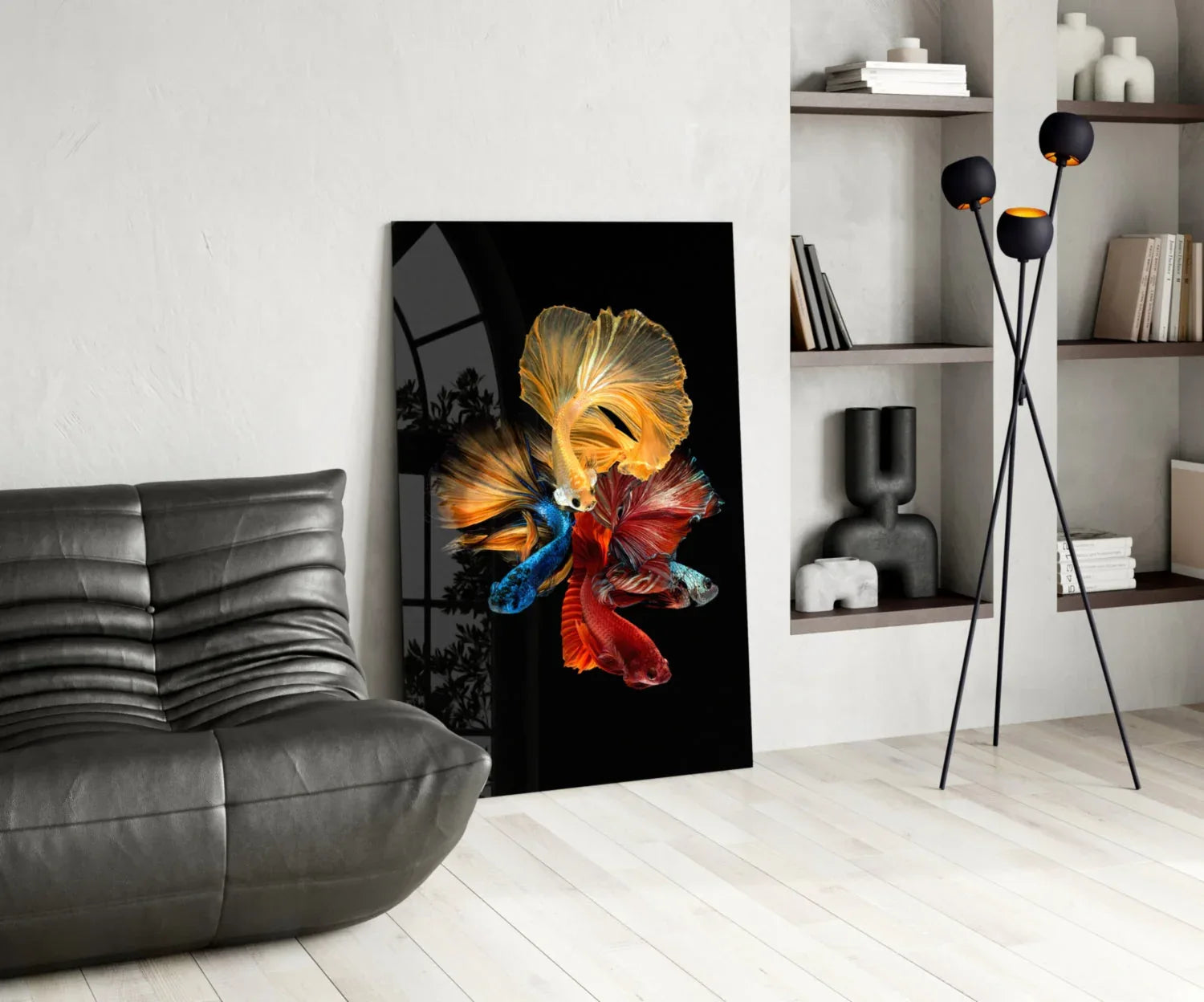 Betta's Dance Glass Wall Art - LUXARTDECO
