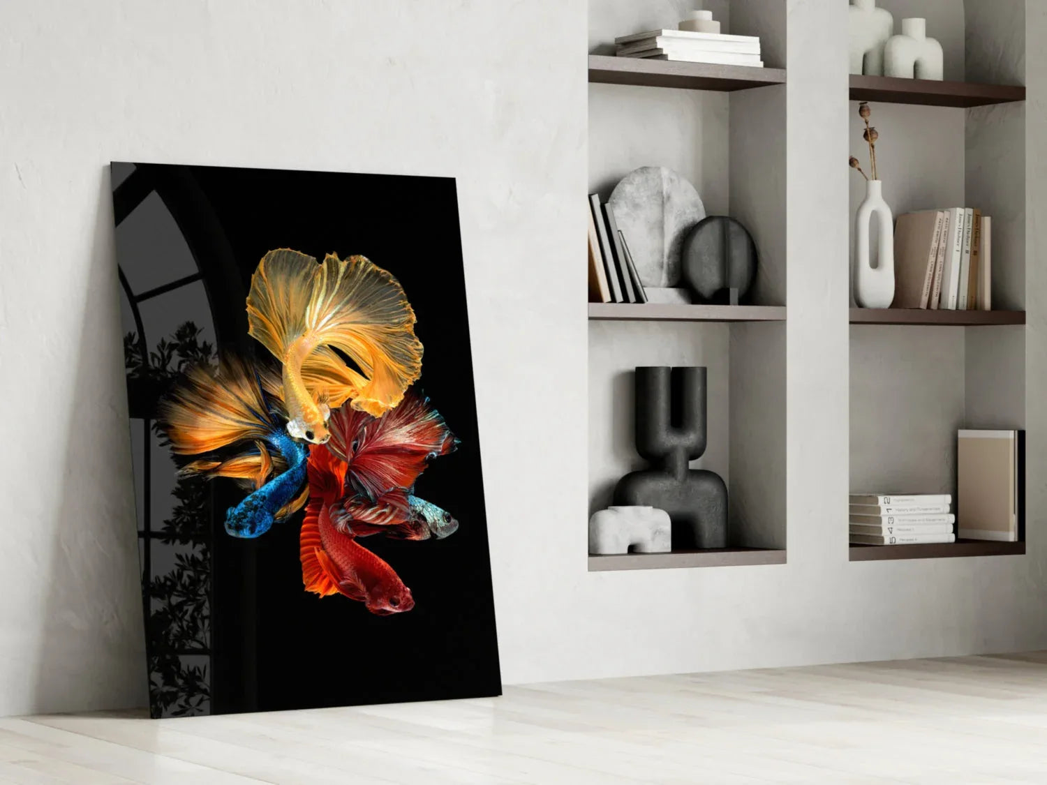 Betta's Dance Glass Wall Art - LUXARTDECO