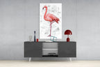 Flamingo Glass Wall Art - LUXARTDECO