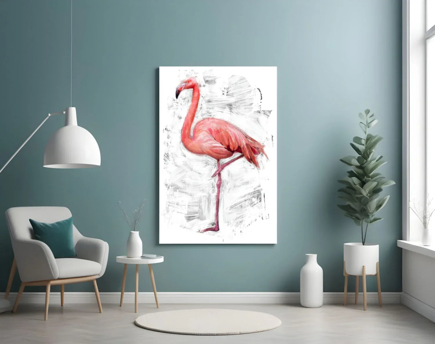 Flamingo Glass Wall Art - LUXARTDECO