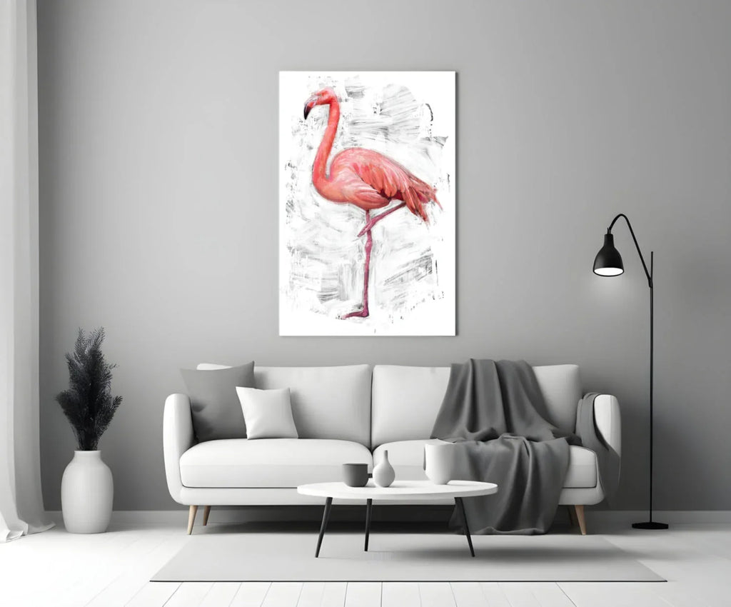 Flamingo Glass Wall Art - LUXARTDECO
