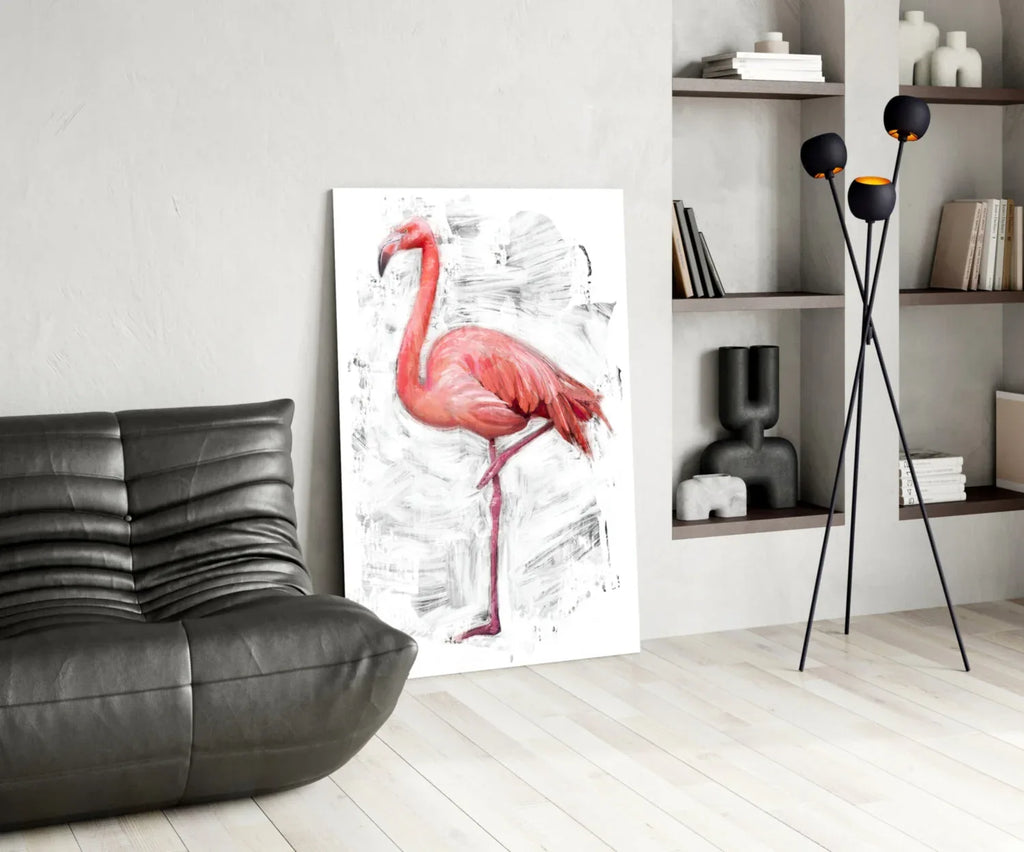 Flamingo Glass Wall Art - LUXARTDECO
