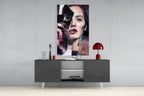 Abstract Woman Portrait Glass Wall Art