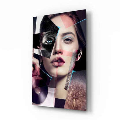 Abstract Woman Portrait Glass Wall Art - LUXARTDECO