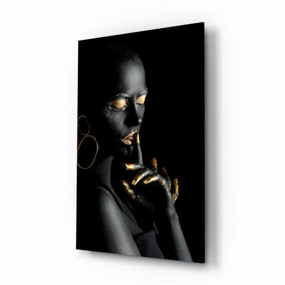 Silent Woman Glass Wall Art - LUXARTDECO