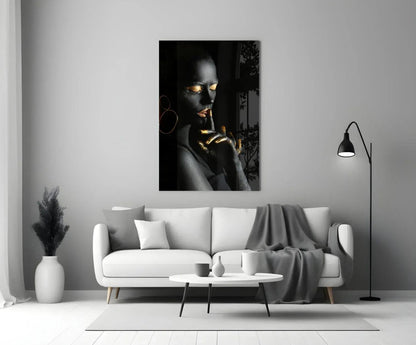 Silent Woman Glass Wall Art - LUXARTDECO