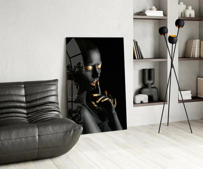 Silent Woman Glass Wall Art - LUXARTDECO