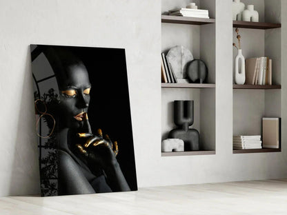 Silent Woman Glass Wall Art - LUXARTDECO