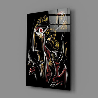 Abstract Jazz Art Sketch Glass Wall Art - LUXARTDECO