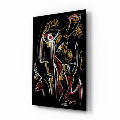 Abstract Jazz Art Sketch Glass Wall Art - LUXARTDECO
